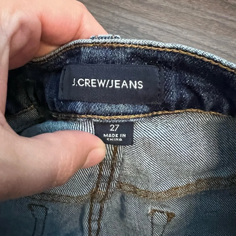 J. Crew Slim Boyfriend High Waisted Step Hem Jeans Blue Denim Size 27